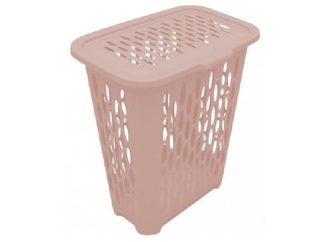 Корзина для белья Raindrop пластиковая 37л. 422х290х515мм нежно-розовый